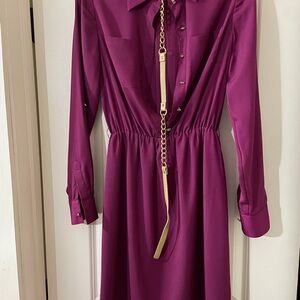 ANTONIO MELANI Rich Purple Long Sleeve Dress